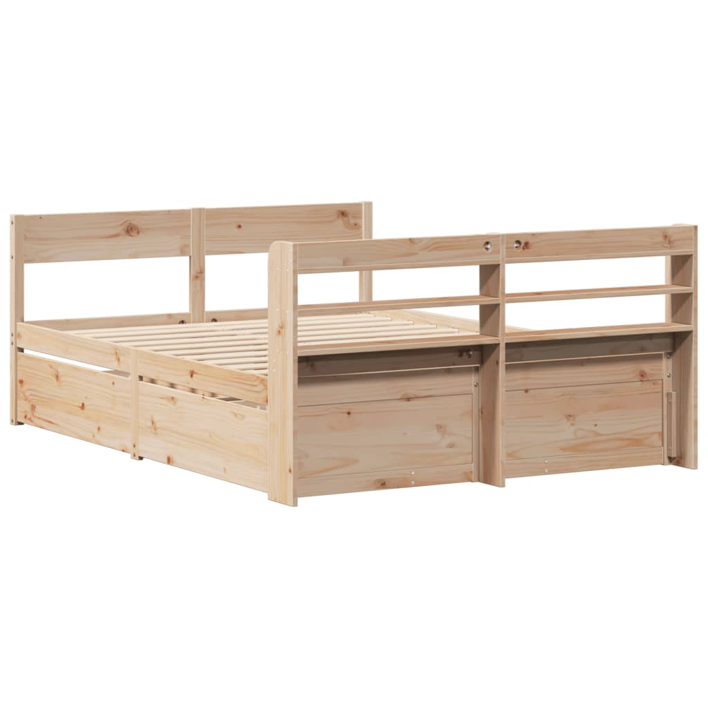 Bed Frame without Mattress 160x200 cm Solid Wood Pine