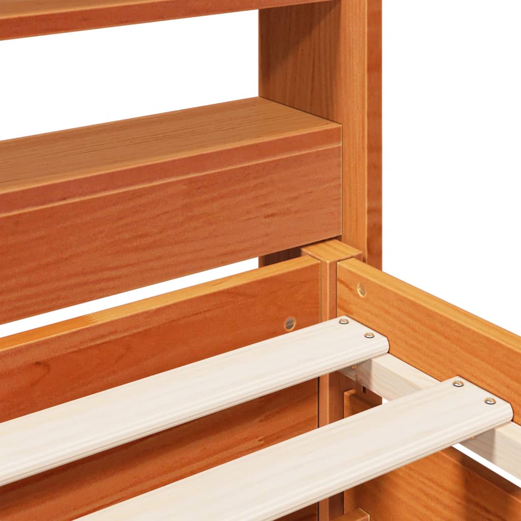 Bed Frame without Mattress Wax Brown 160x200 cm Solid Wood Pine