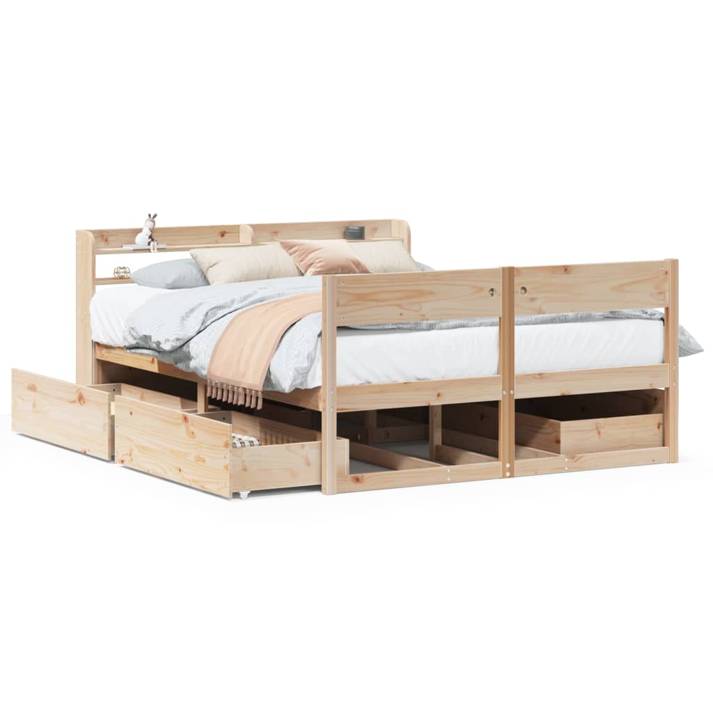 Bed Frame without Mattress 120x200 cm Solid Wood Pine