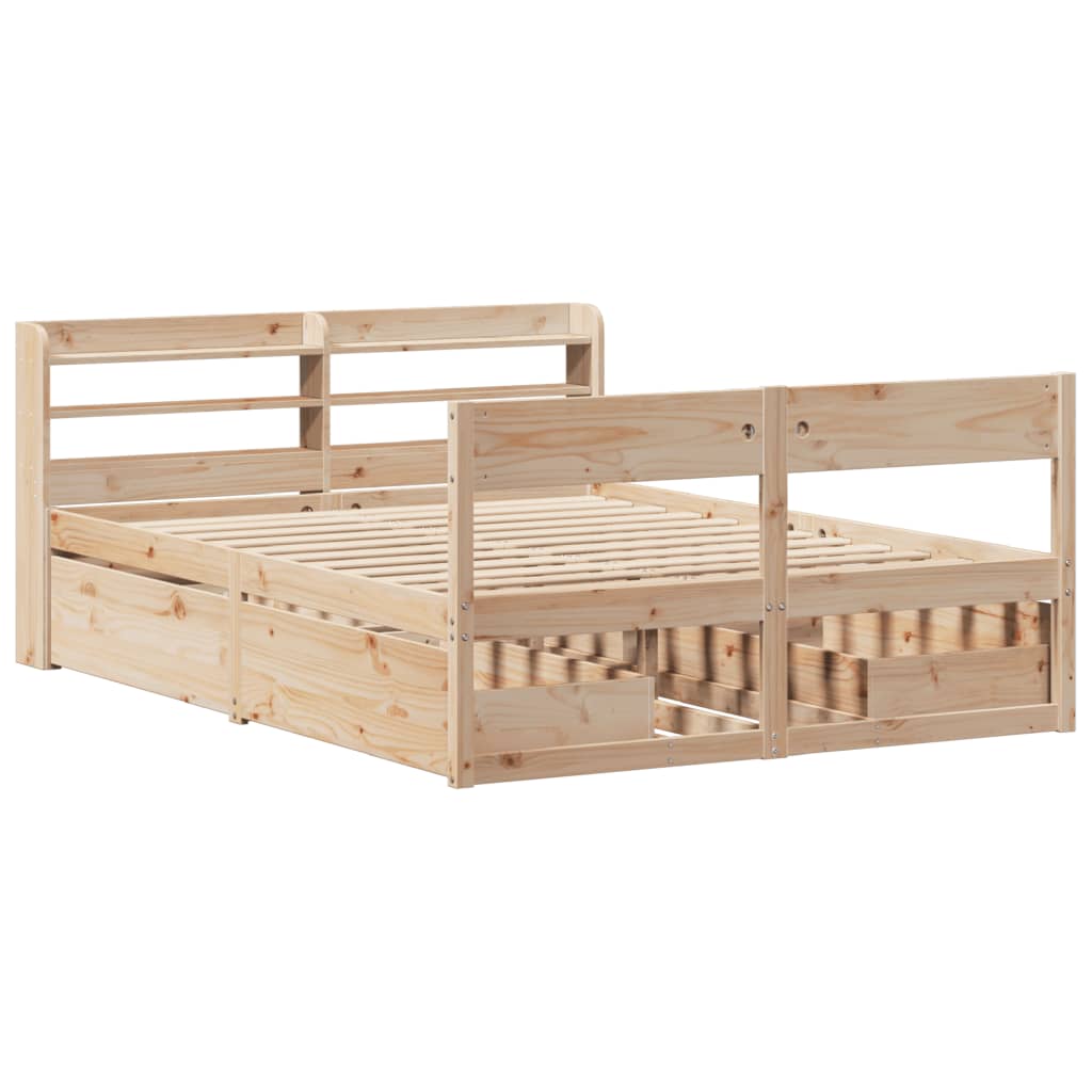 Bed Frame without Mattress 120x200 cm Solid Wood Pine
