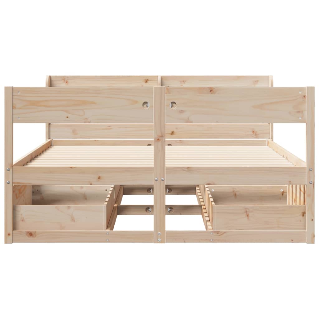 Bed Frame without Mattress 120x200 cm Solid Wood Pine