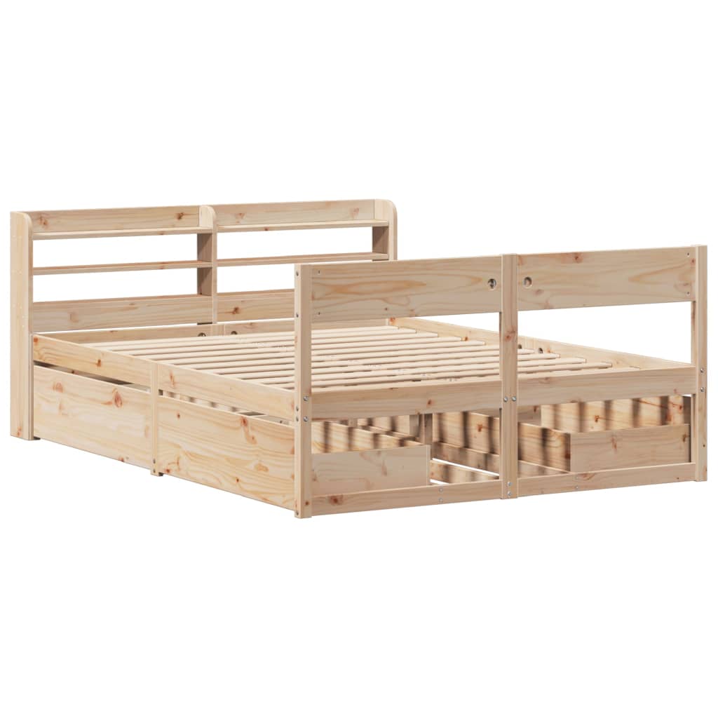 Bed Frame without Mattress 120x190 cm Small Double Solid Wood Pine