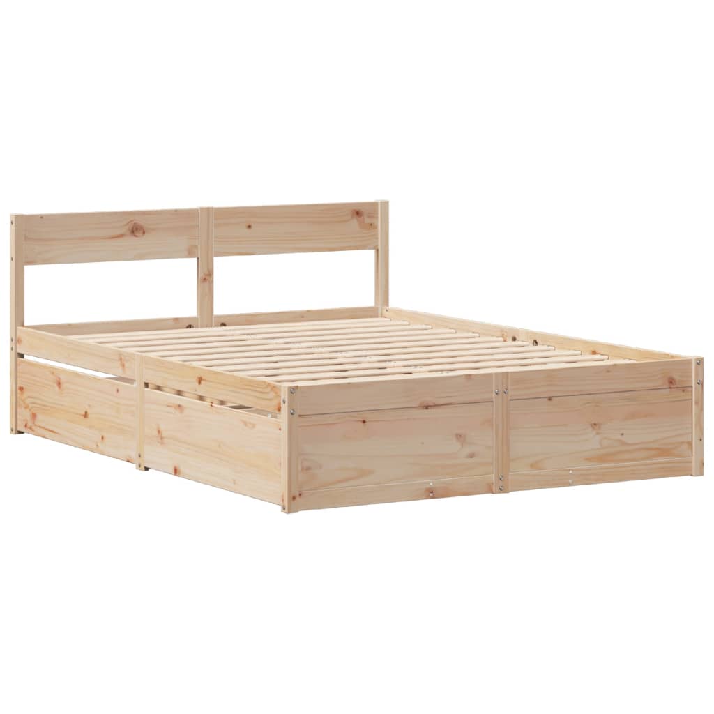 Bed Frame without Mattress 120x190 cm Small Double Solid Wood Pine