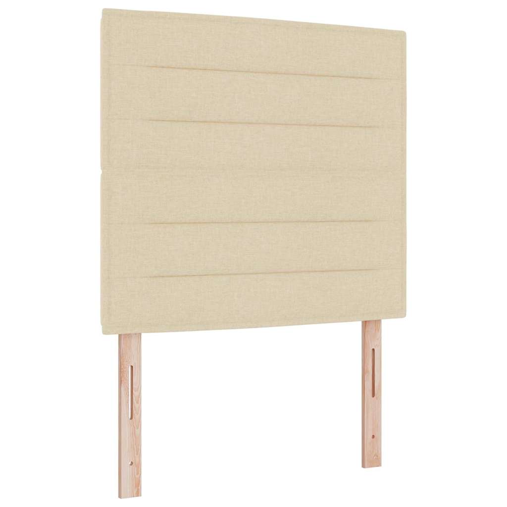 Box Spring Bed with Headboard Cream 100 x 200 cm Fabric