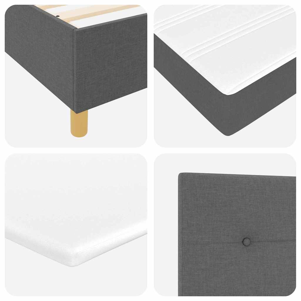 Box Spring Bed with Headboard Dark grey 120 x 200 cm Fabric