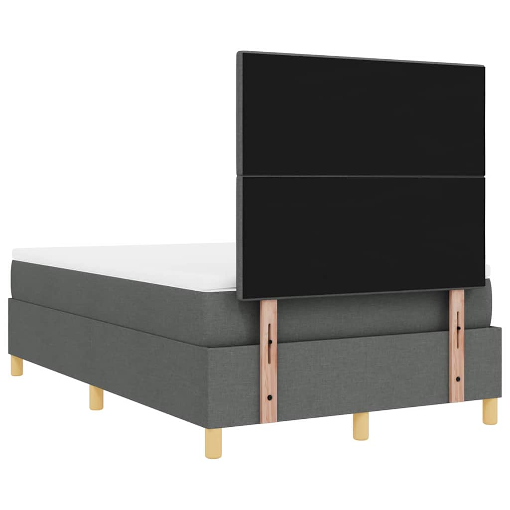 Box Spring Bed with Headboard Dark grey 120 x 200 cm Fabric