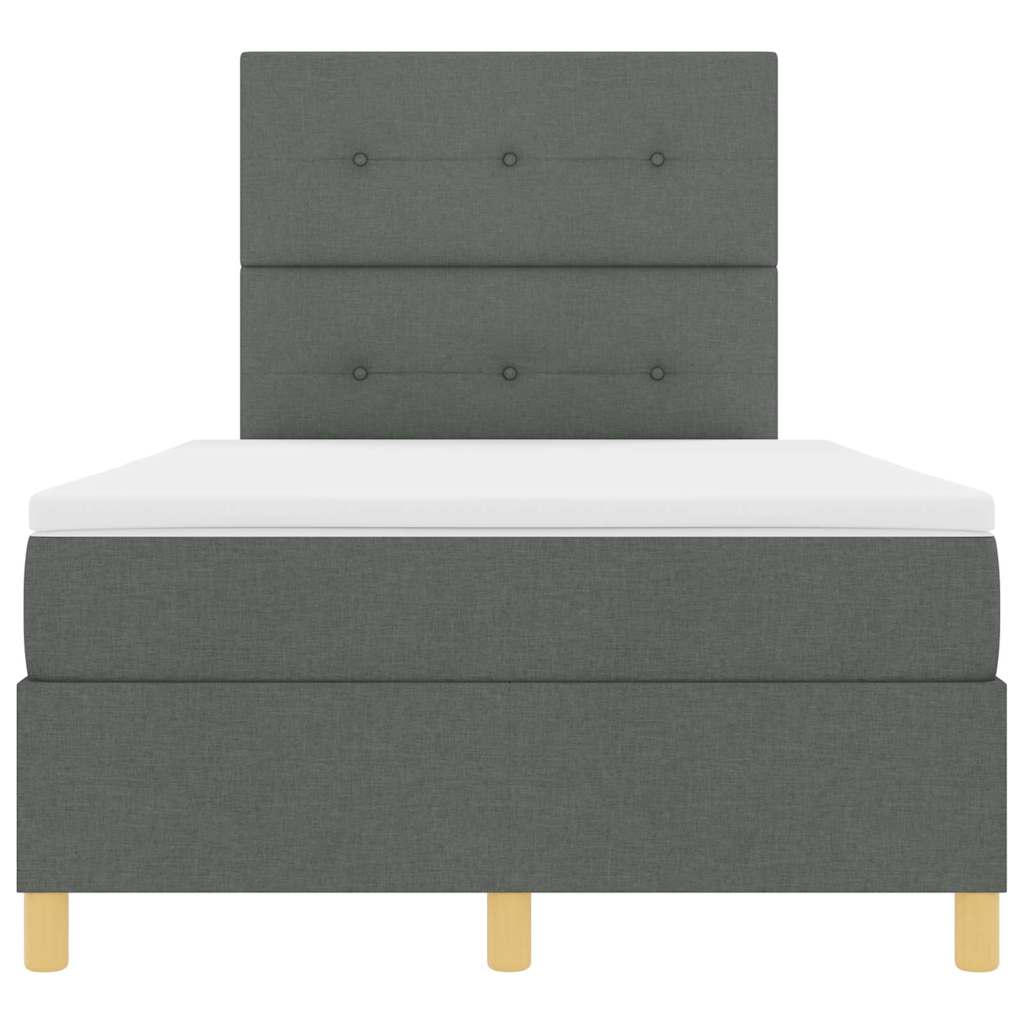 Box Spring Bed with Headboard Dark grey 120 x 200 cm Fabric