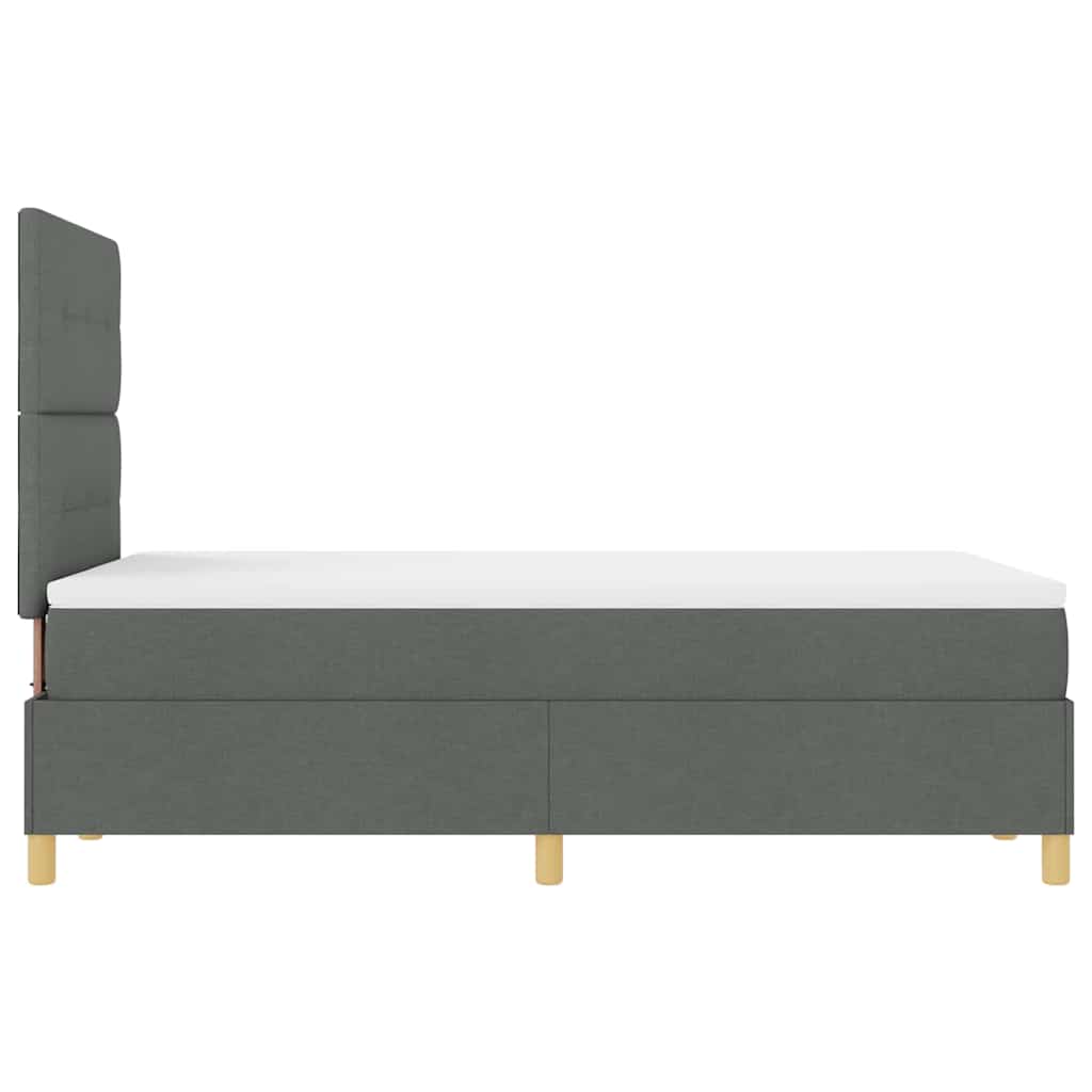 Box Spring Bed with Headboard Dark grey 120 x 200 cm Fabric
