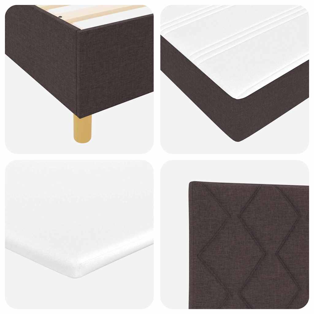 Box Spring Bed with Headboard Dark brown 120 x 190 cm Fabric