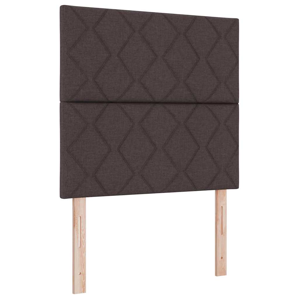 Box Spring Bed with Headboard Dark brown 120 x 190 cm Fabric