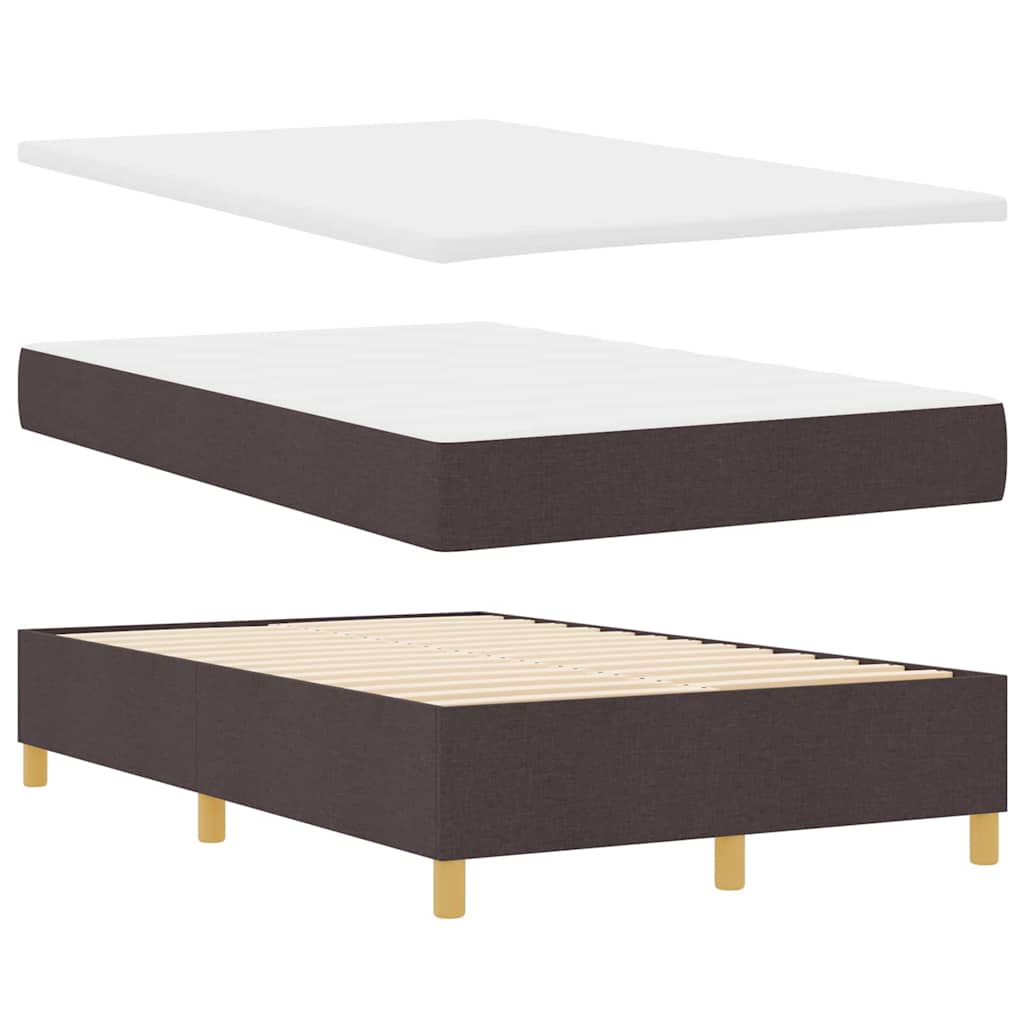 Box Spring Bed with Headboard Dark brown 120 x 190 cm Fabric