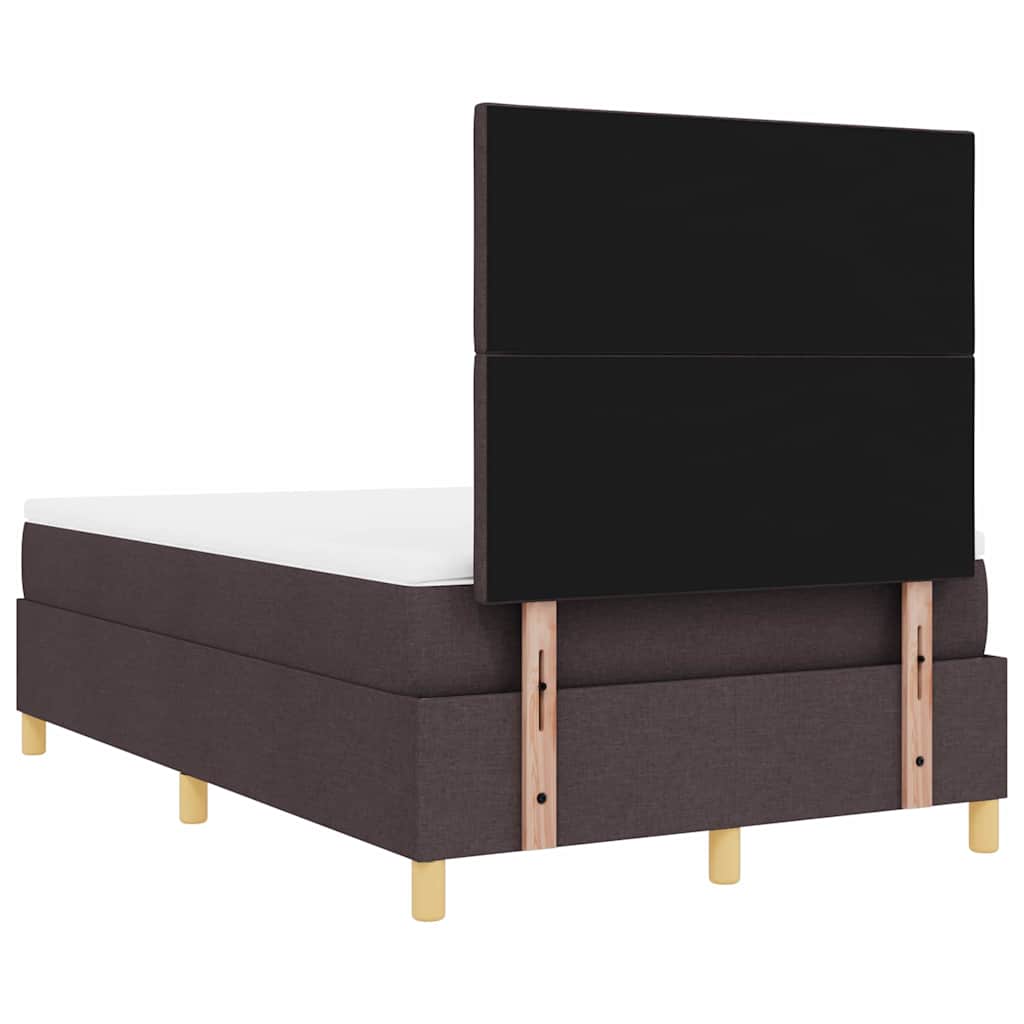 Box Spring Bed with Headboard Dark brown 120 x 190 cm Fabric