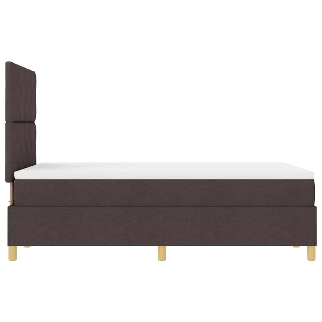 Box Spring Bed with Headboard Dark brown 120 x 190 cm Fabric