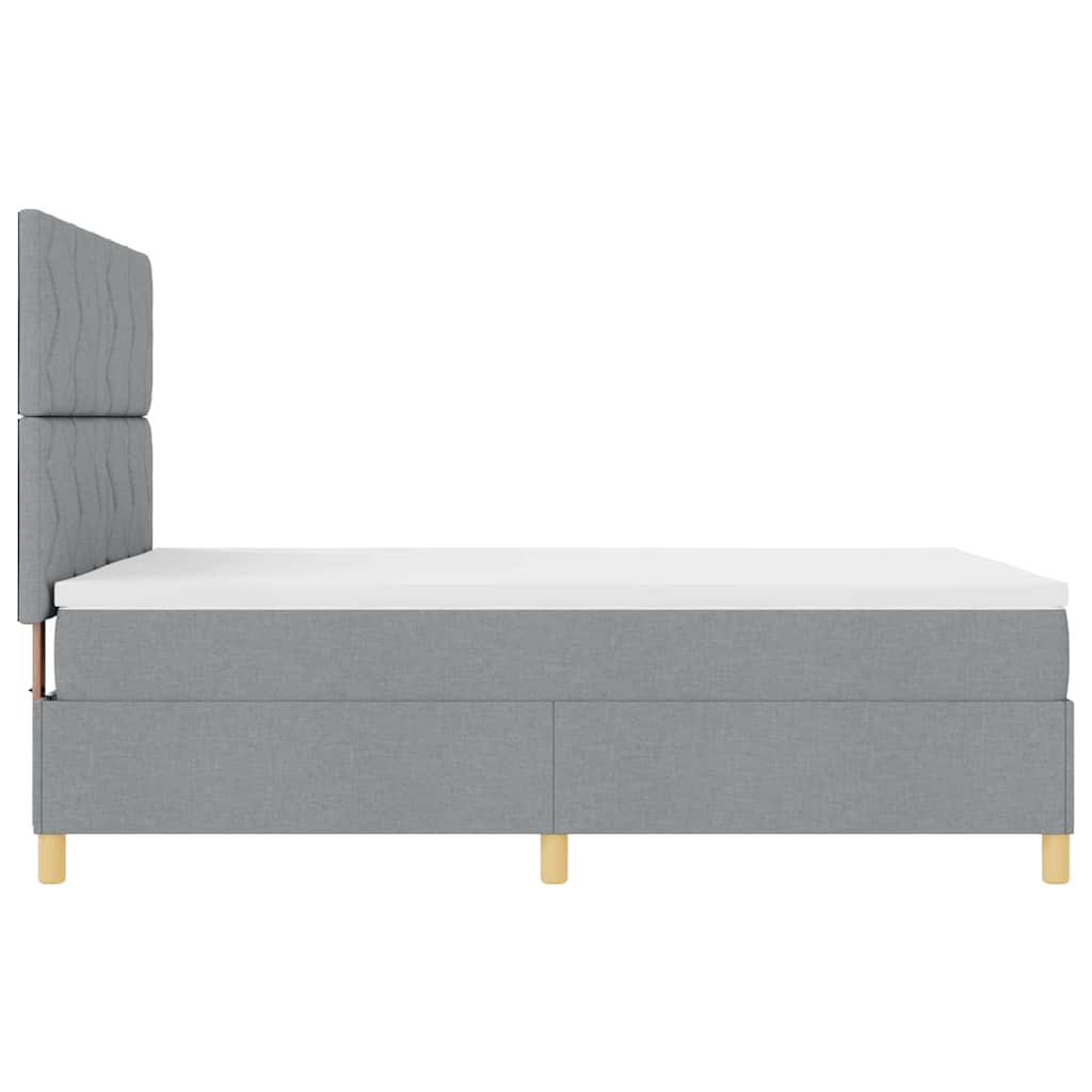 Box Spring Bed with Headboard Light grey 140 x 200 cm Fabric