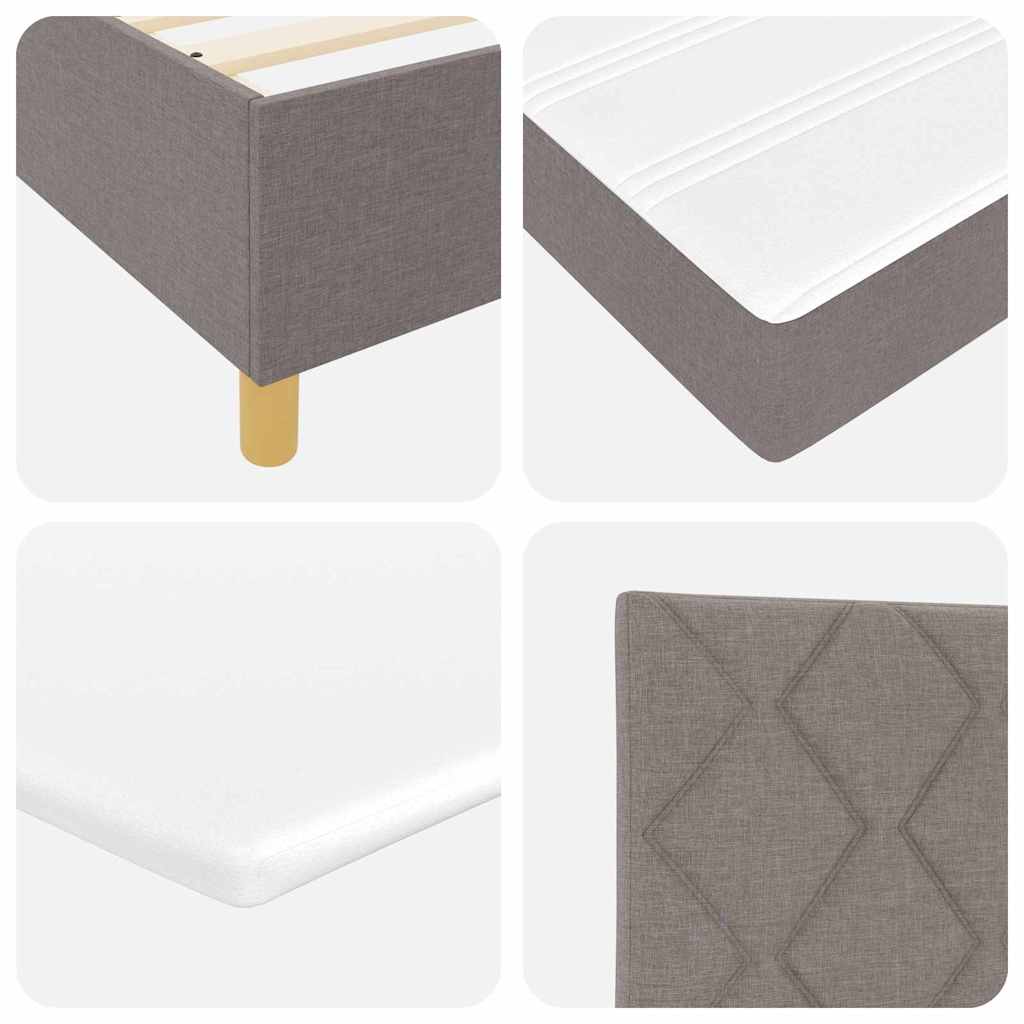 Box Spring Bed with Headboard Taupe 140 x 200 cm Fabric