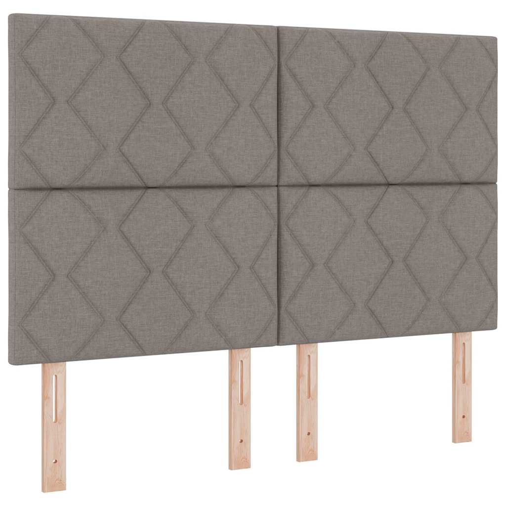 Box Spring Bed with Headboard Taupe 140 x 200 cm Fabric