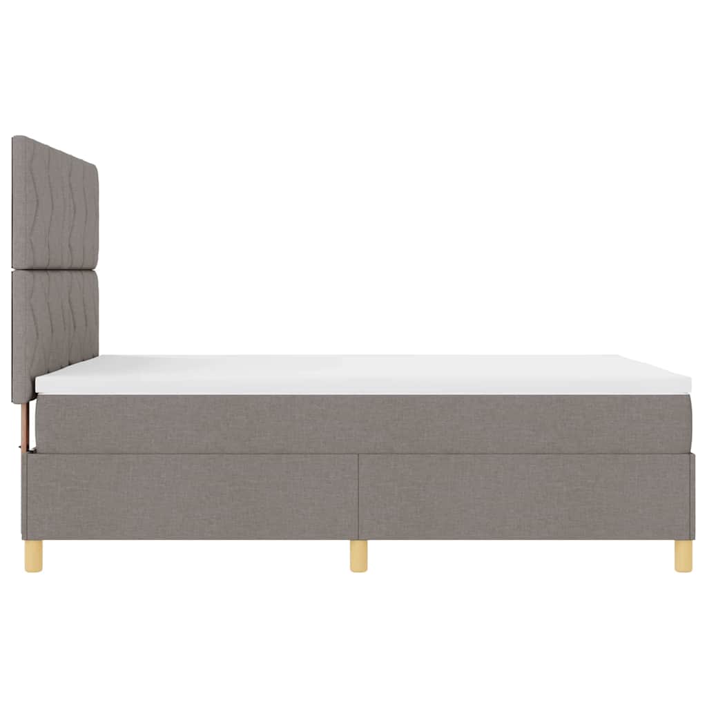 Box Spring Bed with Headboard Taupe 140 x 200 cm Fabric