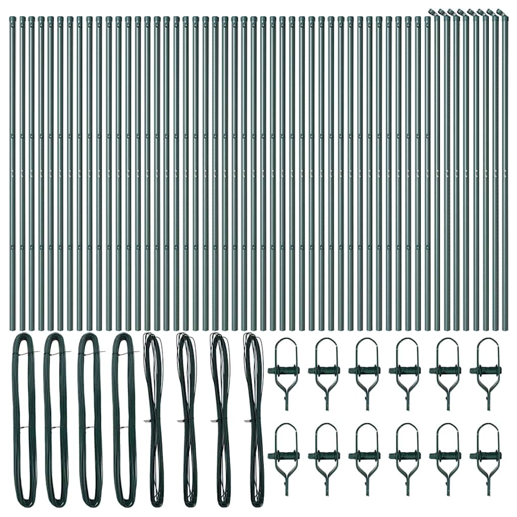 Fence Post Other 52 pcs Green 3.2 x 3.2 x 210 cm Steel