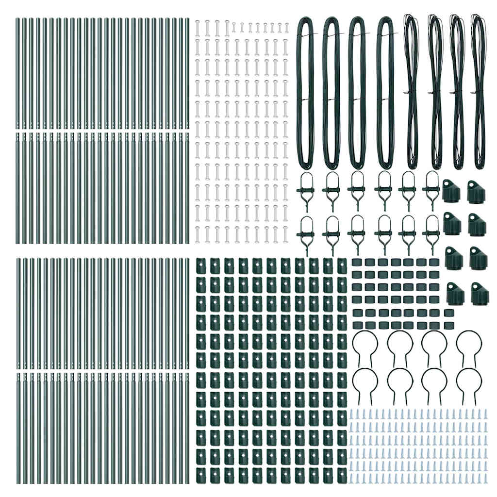 Fence Post Other 52 pcs Green 3.2 x 3.2 x 210 cm Steel