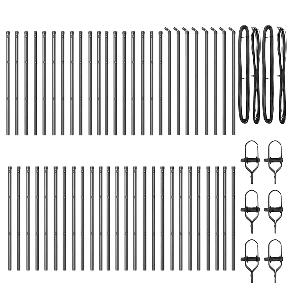 Fence Post Other 52 pcs Grey 3.2 x 3.2 x 80 cm Steel