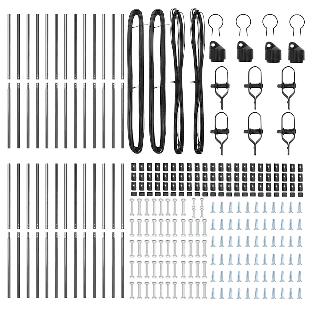 Fence Post 26 pcs Grey 3.2 x 3.2 x 150 cm Steel