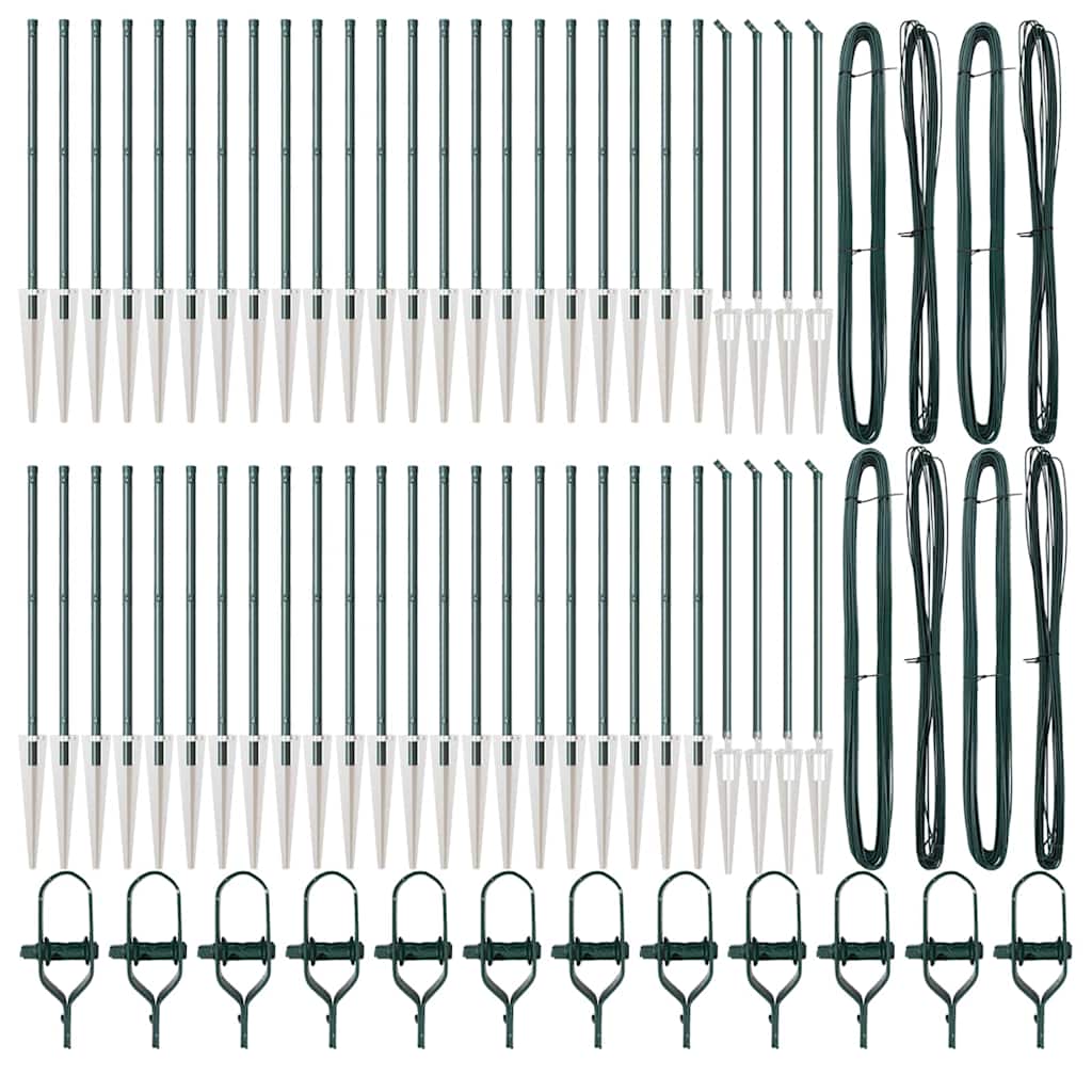 Fence Post 52 pcs Silver 3.2 x 3.2 x 80 cm Steel