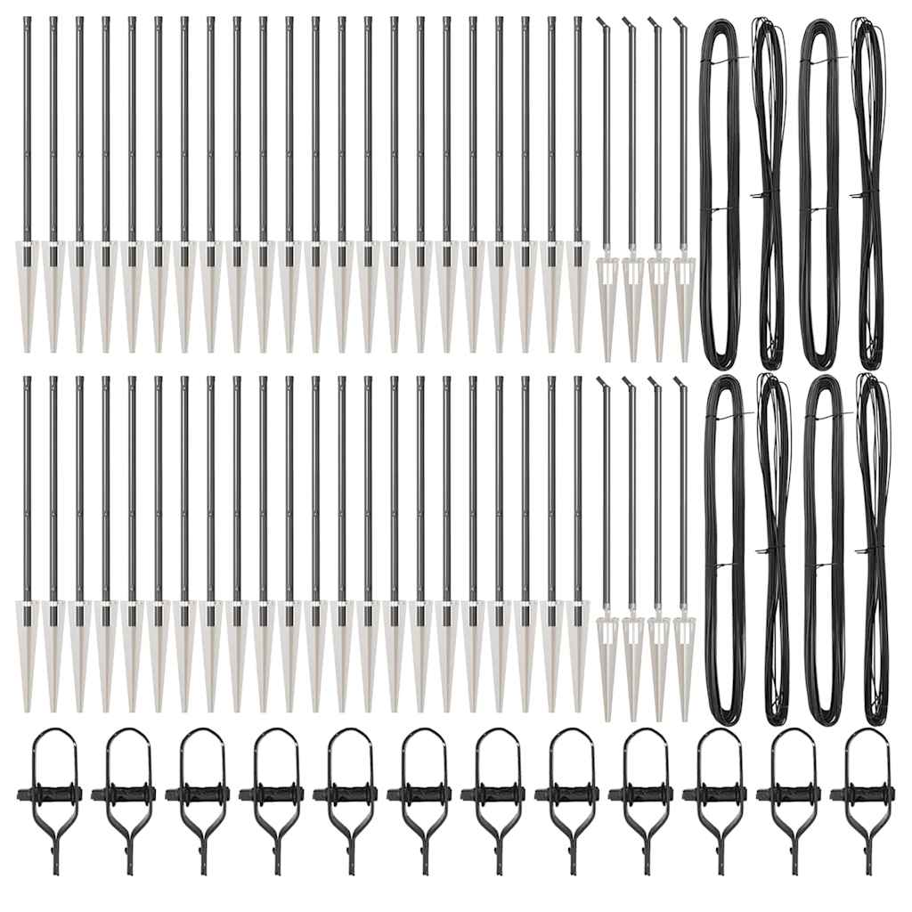 Fence Post Other 52 pcs Silver 3.2 x 3.2 x 80 cm Steel