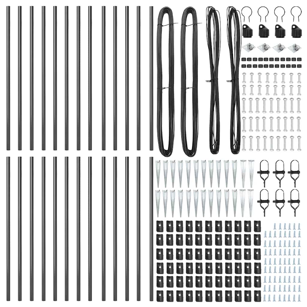 Fence Post Other 26 pcs Silver 3.2 x 3.2 x 100 cm Steel