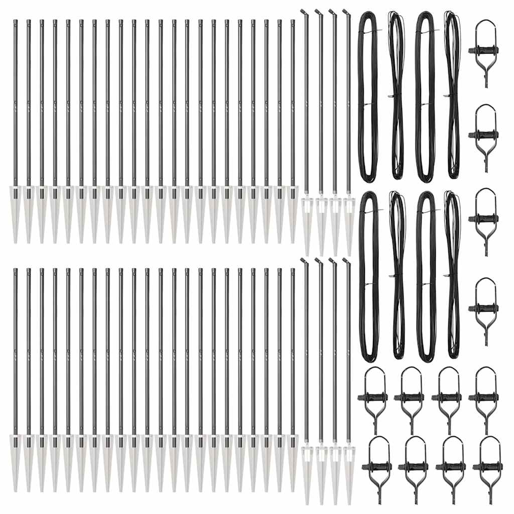 Fence Post Other 52 pcs Silver 3.2 x 3.2 x 180 cm Steel