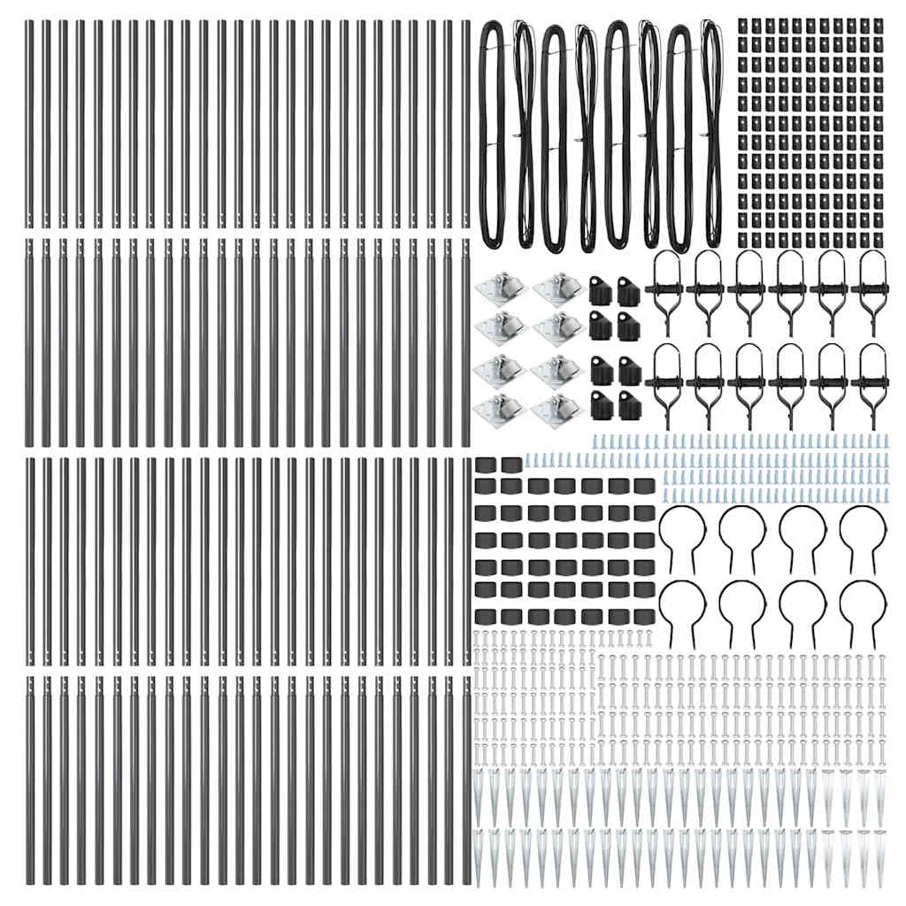 Fence Post Other 52 pcs Silver 3.2 x 3.2 x 180 cm Steel