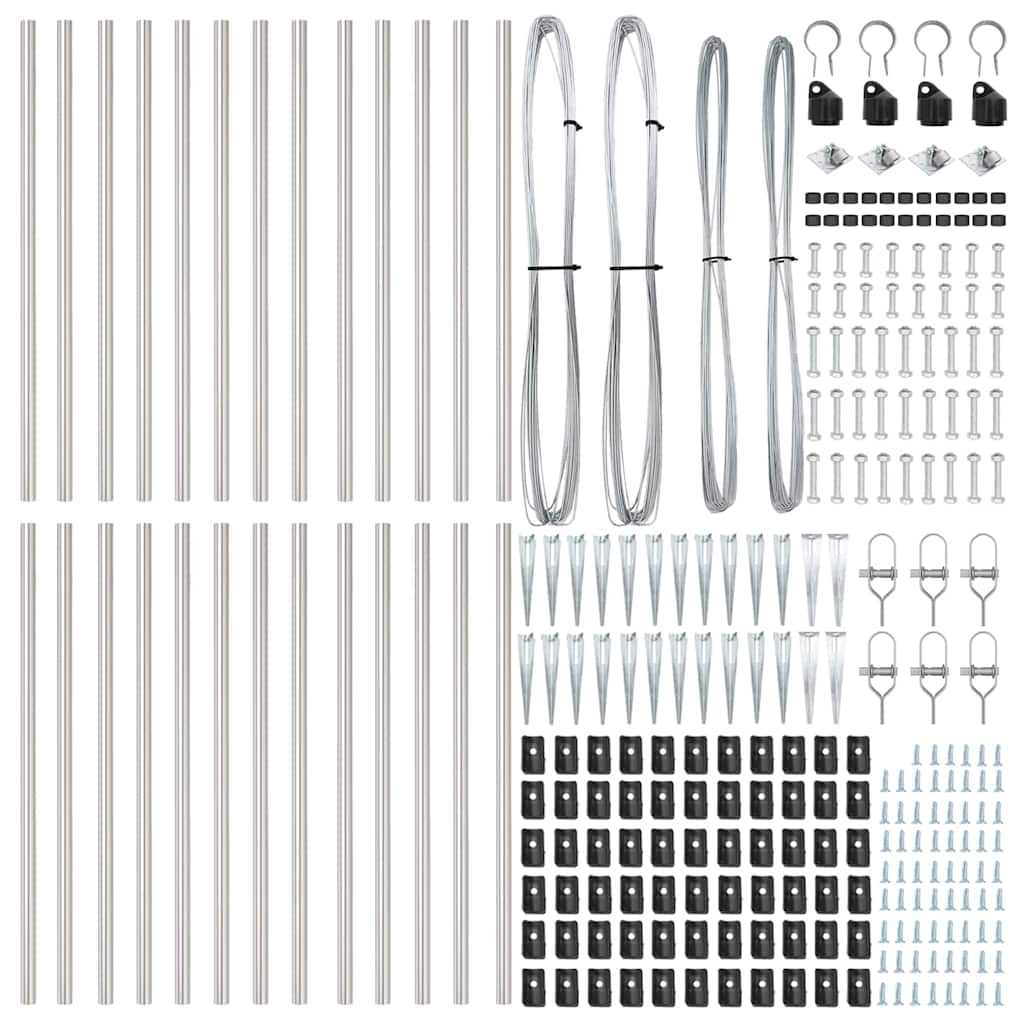 Fence Post Other 26 pcs Silver 3.2 x 3.2 x 120 cm Steel