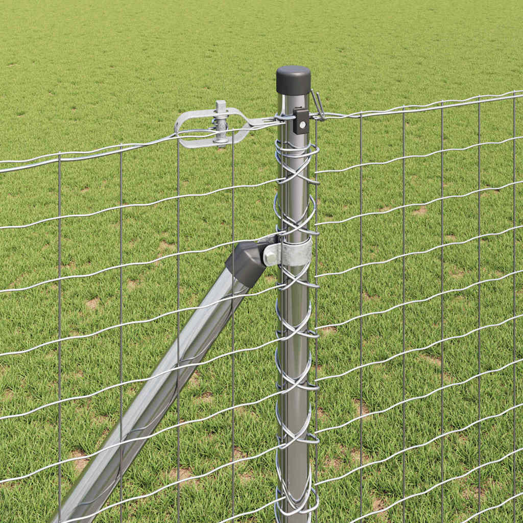 Fence Post Other 26 pcs Silver 3.2 x 3.2 x 140 cm Steel
