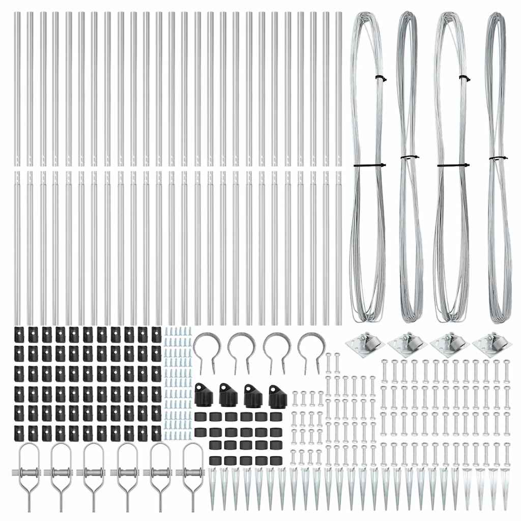 Fence Post Other 26 pcs Silver 3.2 x 3.2 x 160 cm Steel