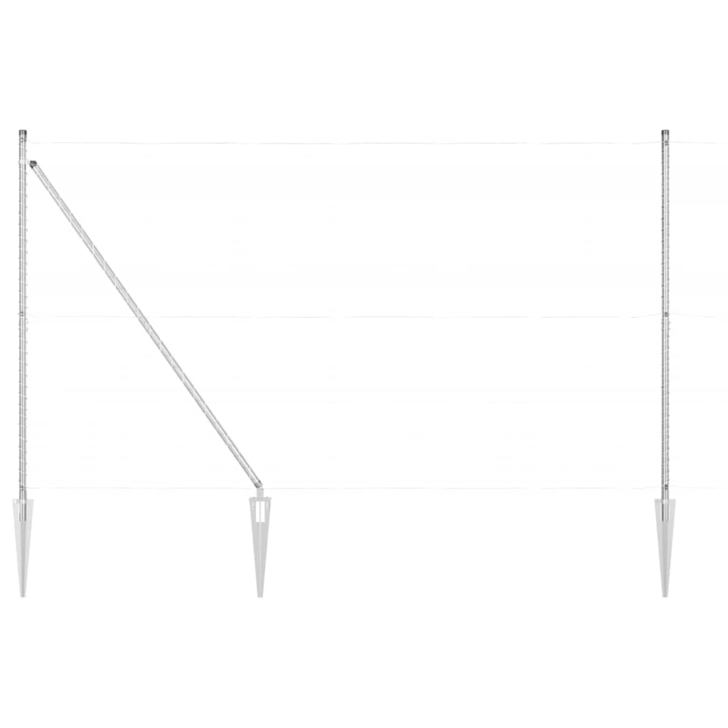 Fence Post Other 52 pcs Silver 3.2 x 3.2 x 170 cm Steel