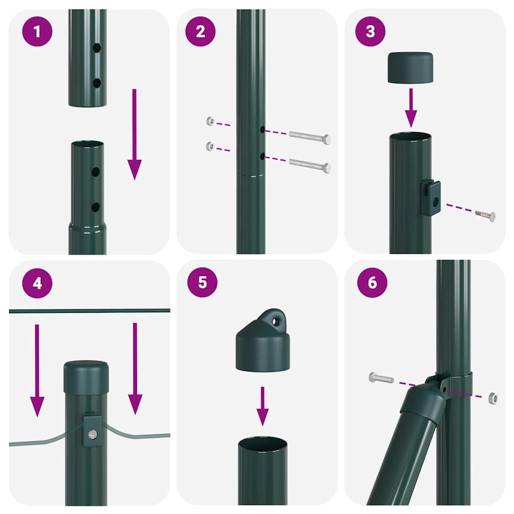 Fence Post Other 52 pcs Silver 3.2 x 3.2 x 68.5 cm Steel