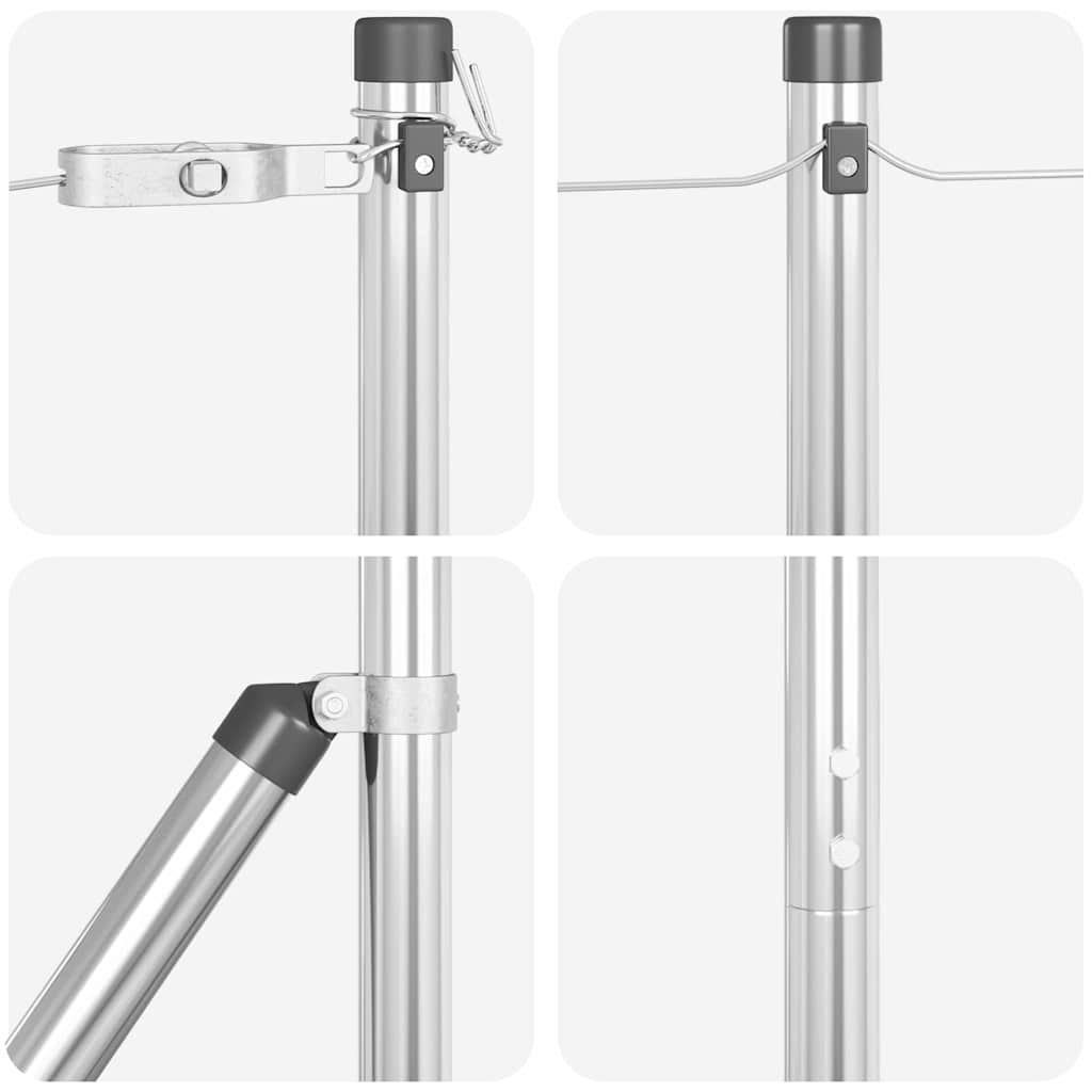 Fence Post 26 pcs Silver 3.2 x 3.2 x 78.5 cm Steel