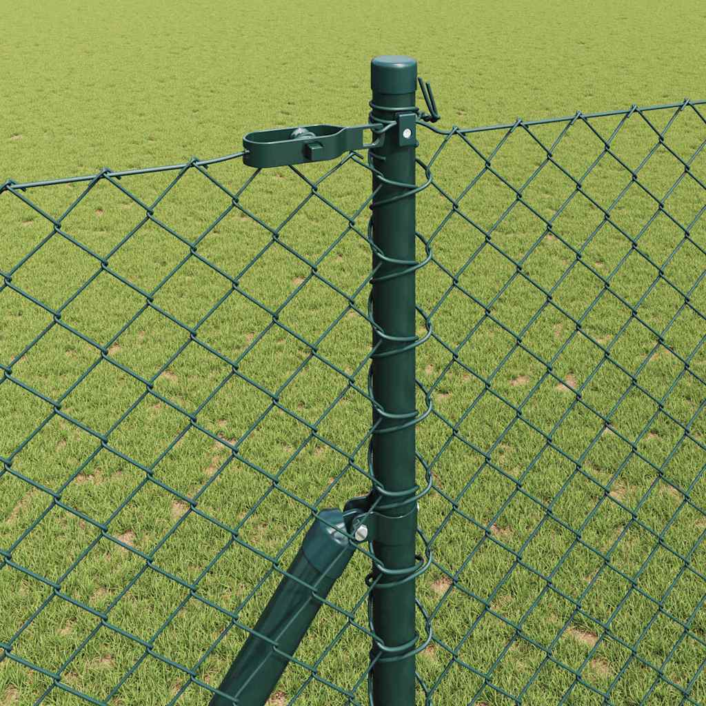Chain Link Fence with Posts Green 1.6 x 10 m Steel