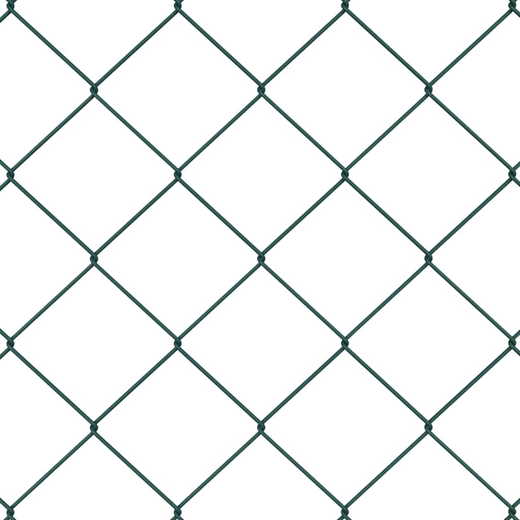 Chain Link Fence with Posts Green 1.4 x 10 m Steel