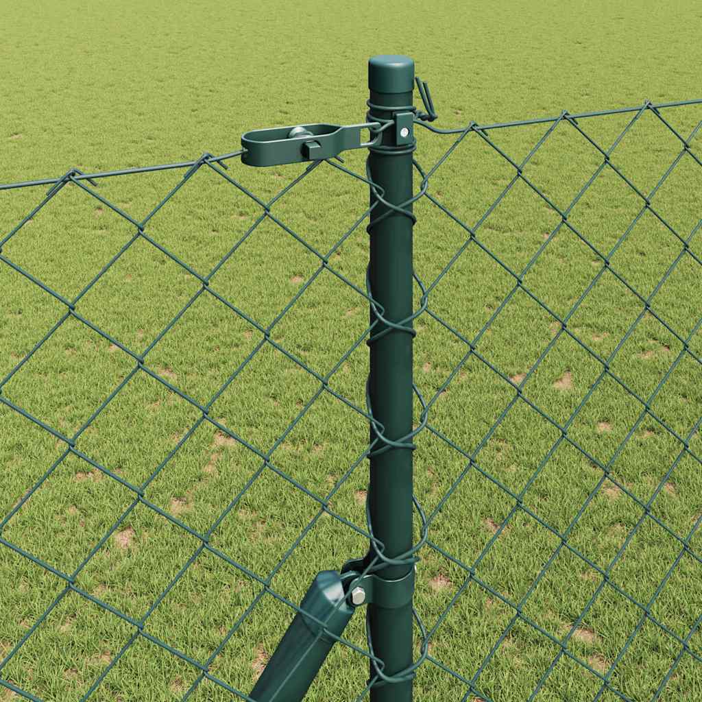 Chain Link Fence with Posts Green 1.6 x 25 m Steel