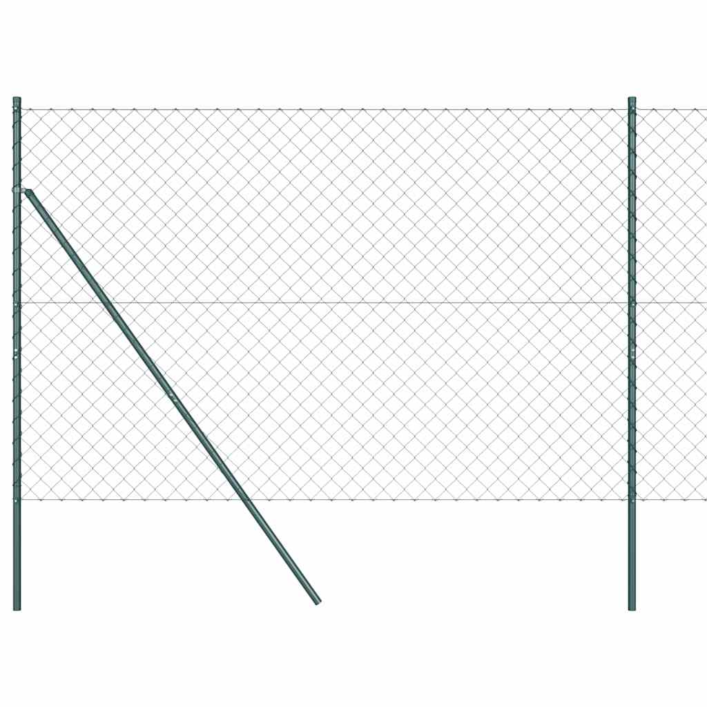 Chain Link Fence with Posts Green 1.6 x 25 m Steel