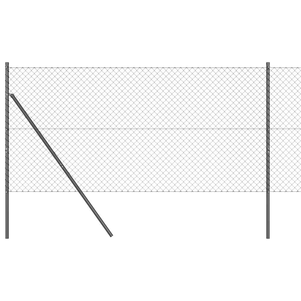 Chain Link Fence with Posts Grey 1.4 x 10 m Steel