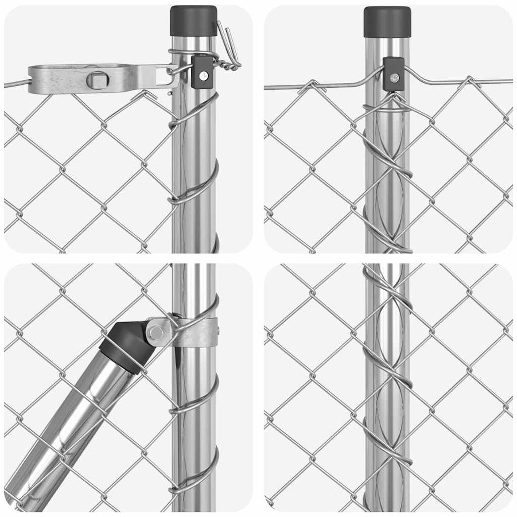 Chain Link Fence with Posts Silver 0.6 x 10 m Steel