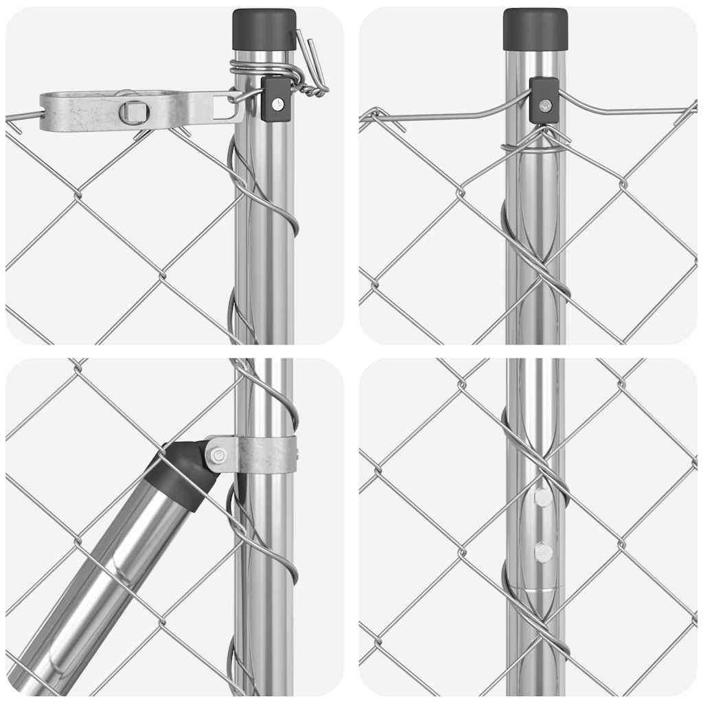 Chain Link Fence with Posts Silver 1.2 x 25 m Steel
