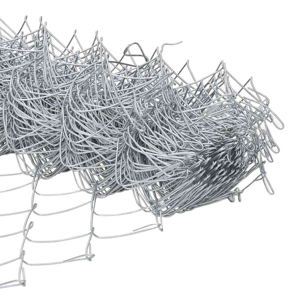 Chain Link Fence with Posts Silver 1.2 x 25 m Steel