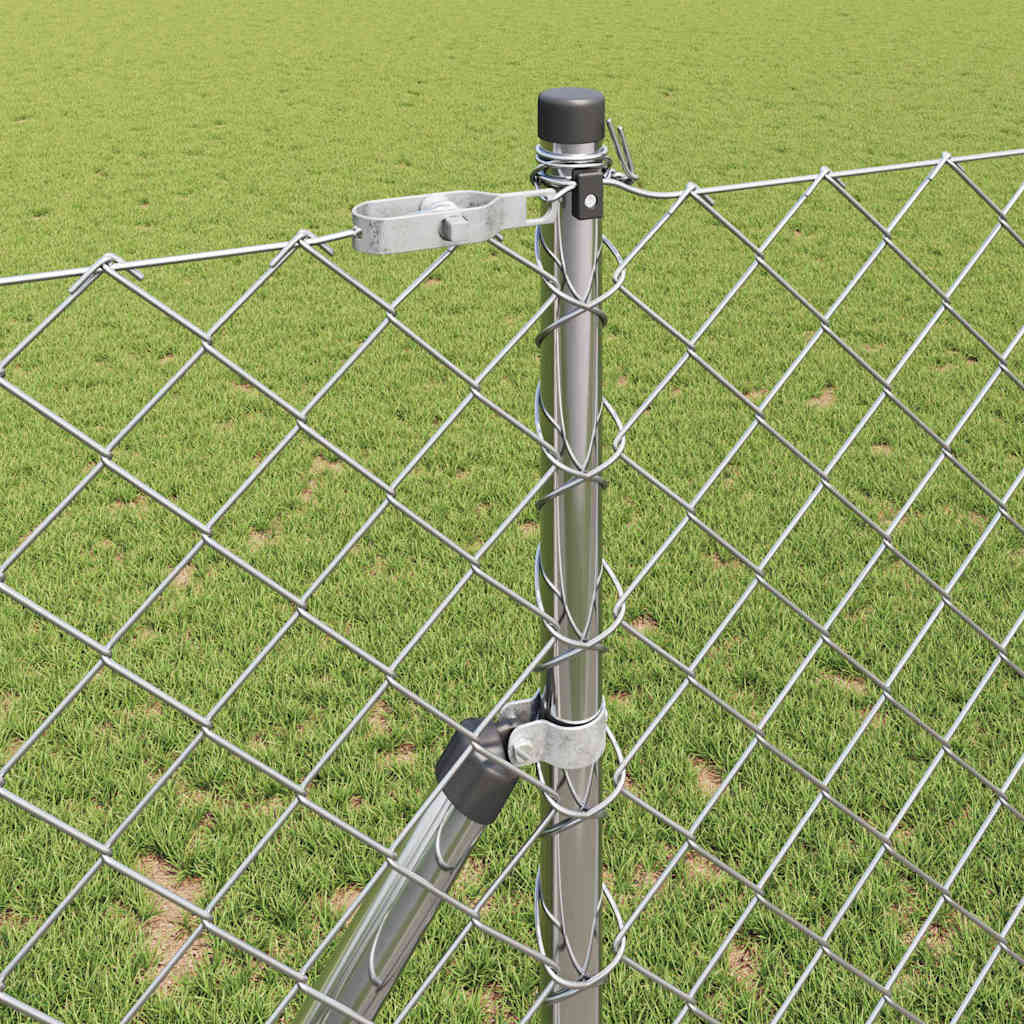 Chain Link Fence with Posts Silver 1.2 x 25 m Steel