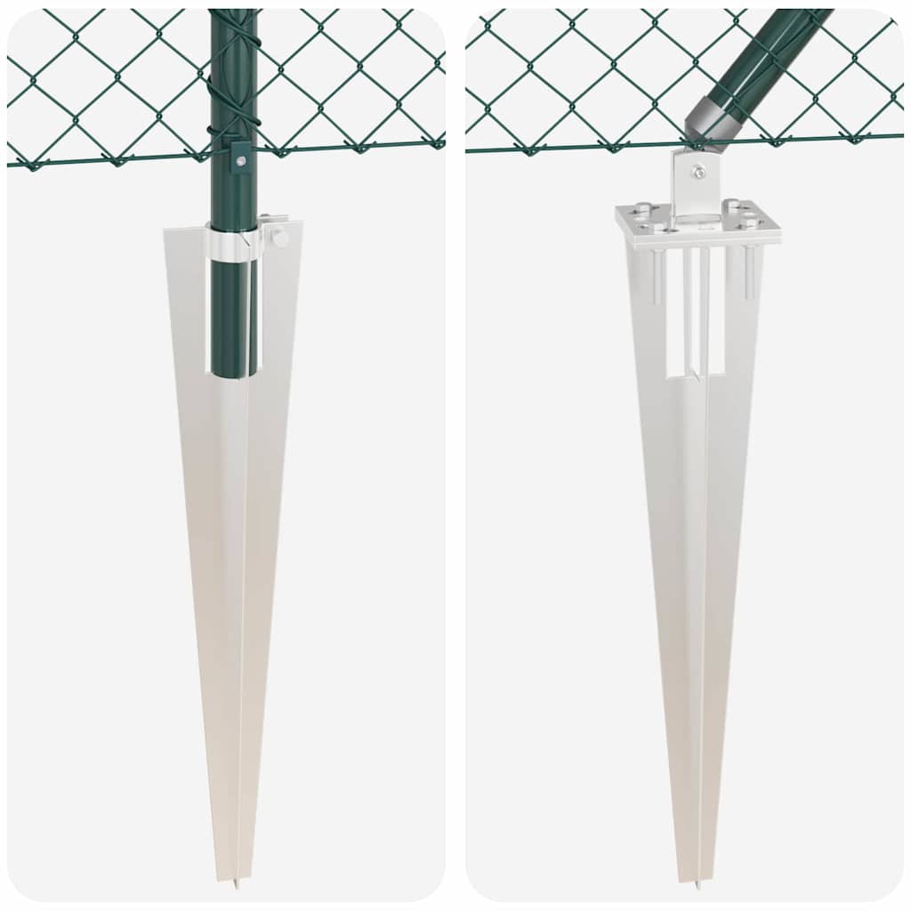 Chain Link Fence with Posts Green 1.2 x 10 m Steel