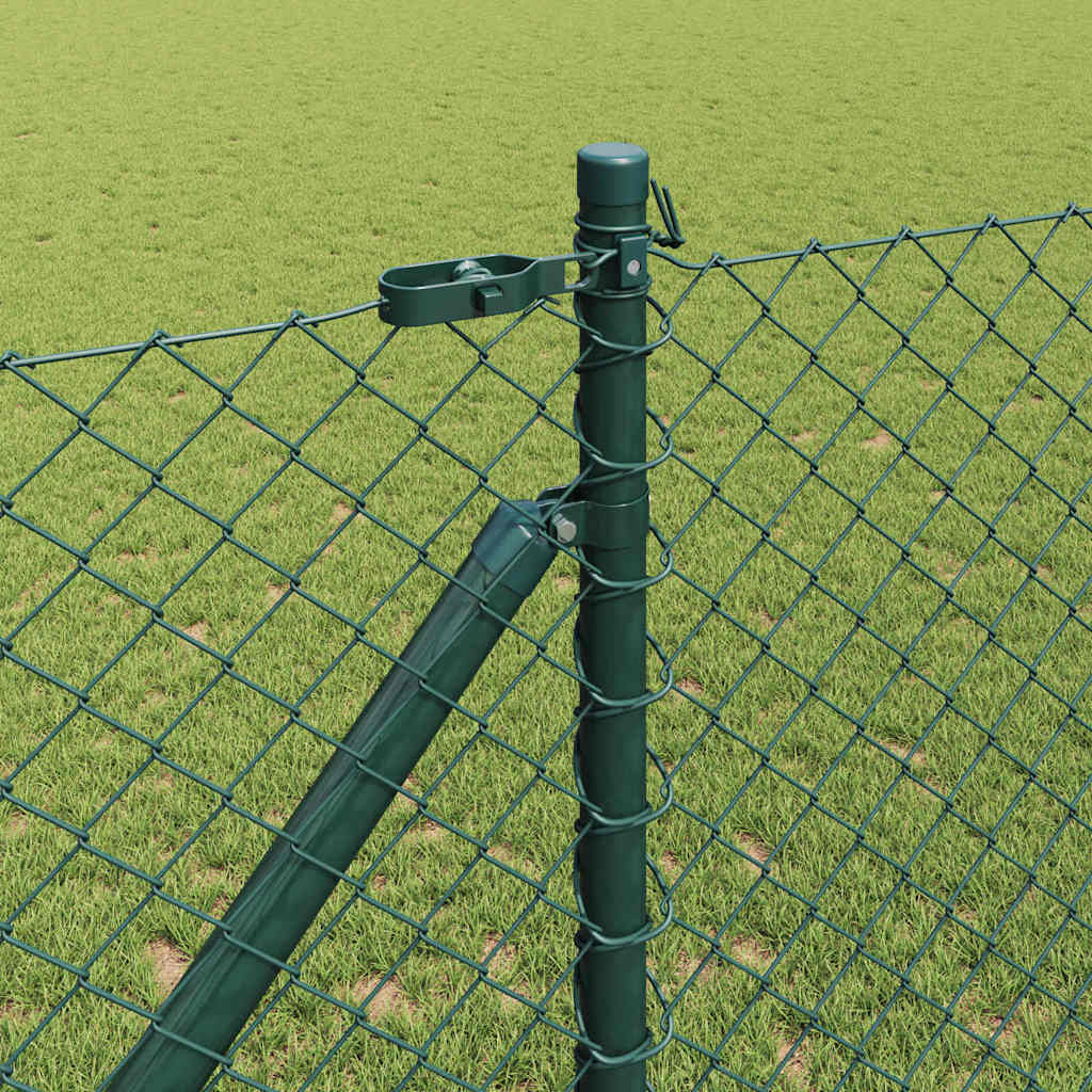 Chain Link Fence with Posts Green 1.2 x 10 m Steel