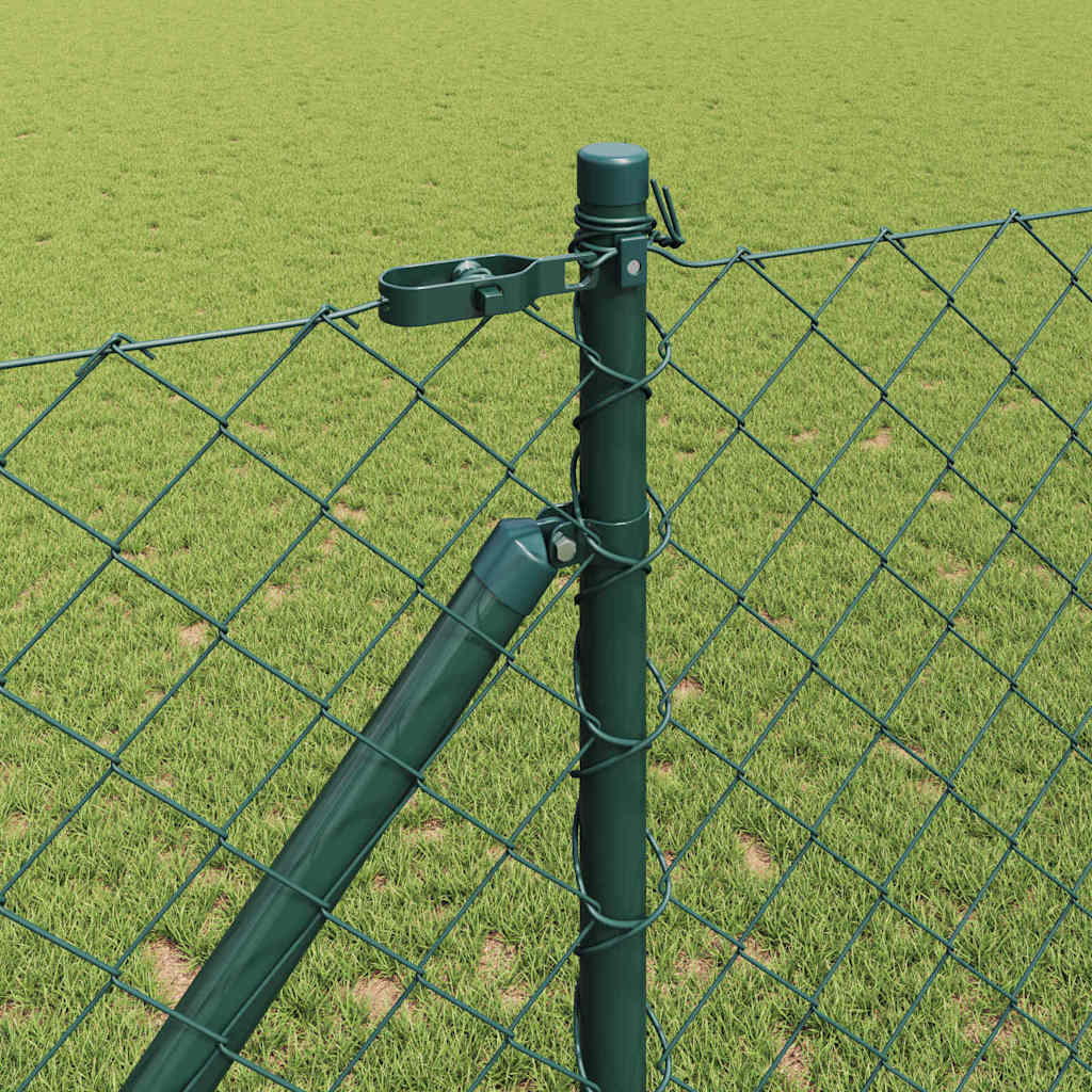 Chain Link Fence with Posts Green 1.4 x 10 m Steel