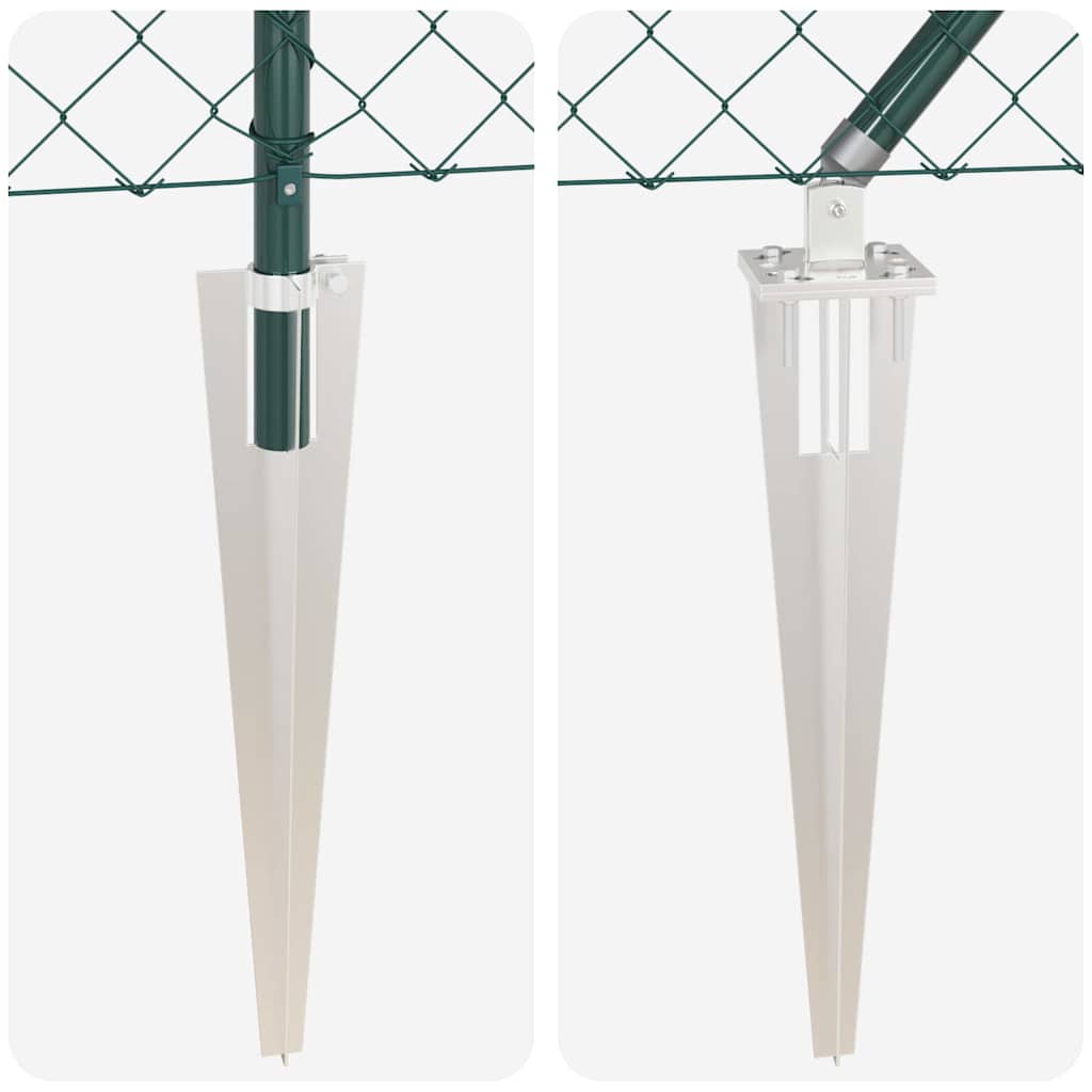 Chain Link Fence with Posts Green 1.5 x 10 m Steel