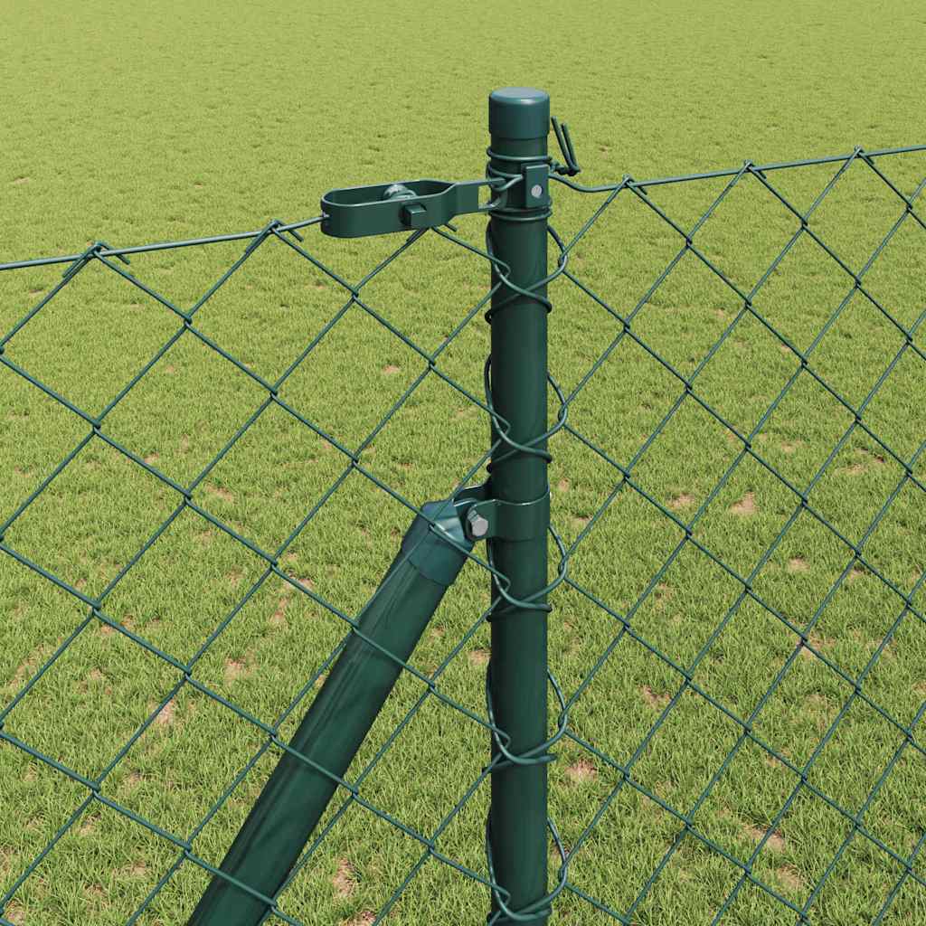 Chain Link Fence with Posts Green 1.6 x 10 m Steel